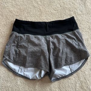 Lululemon 4in size 4 speed up shorts (grey)